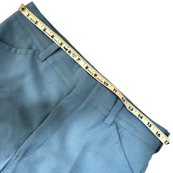 70’s Disco Flare Blue Leisure Pants Vintage - Picture 8 of 9